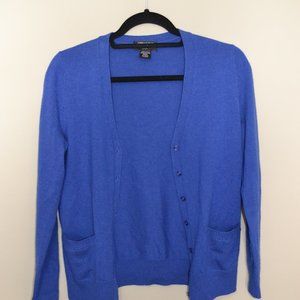 Lord & Taylor petite merino blue cardigan